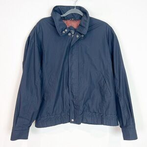 ANDREW MARC NAVY BLUE ZIP FRONT BOMBER STYLE JACKET MENS MEDIUM